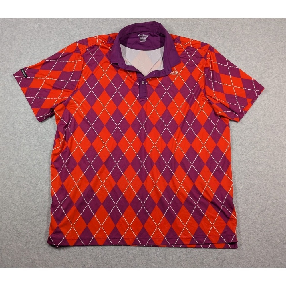 Good Good Golf Men Shirt 3XL Argyle Loud Performance Popover‎ Stretch